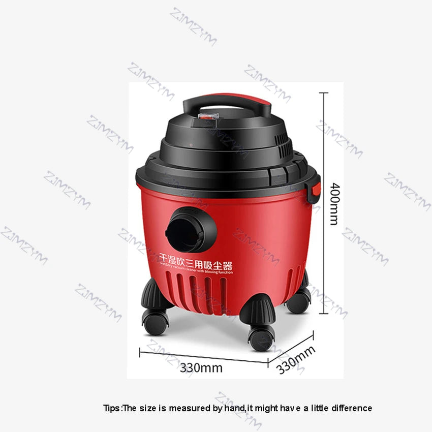 15L Hand-held Electric Vacuum Cleaner Powerful Household Dry and Wet Cleaning Dust Blowing High Power Suction Carpet Sweeper