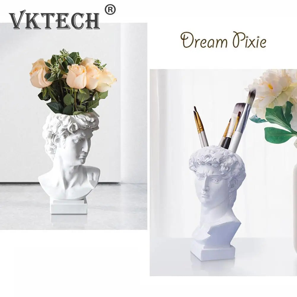 Greek Mythology Figurine David Head Portraits Bust Mini Gypsum Statue Drawing Practice Crafts Plaster Sculpture Nordic Decor