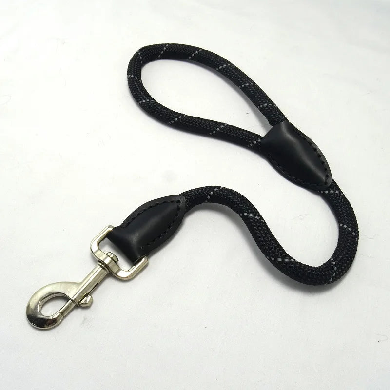Short Explosion-proof dog leash One step traction belt reflective dog round rope Portable pet lead for dogs walking and training
