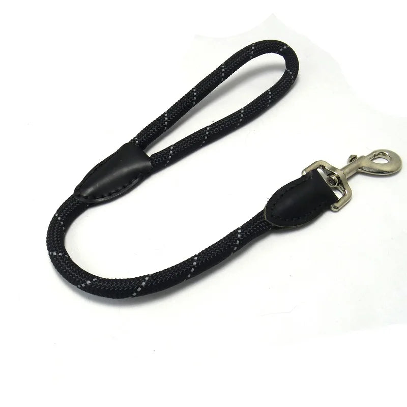 Short Explosion-proof dog leash One step traction belt reflective dog round rope Portable pet lead for dogs walking and training