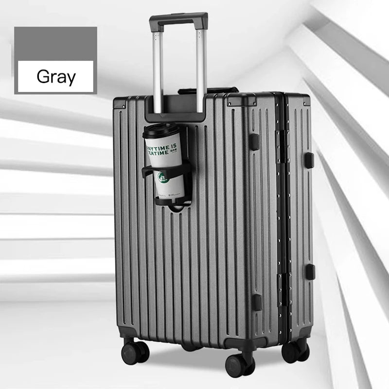 New Luggage Cup Holder Password Suitcase Female Trolley Case Travel Bags 20" Suitcases Male PC Student 30 inch Travel Suitcase