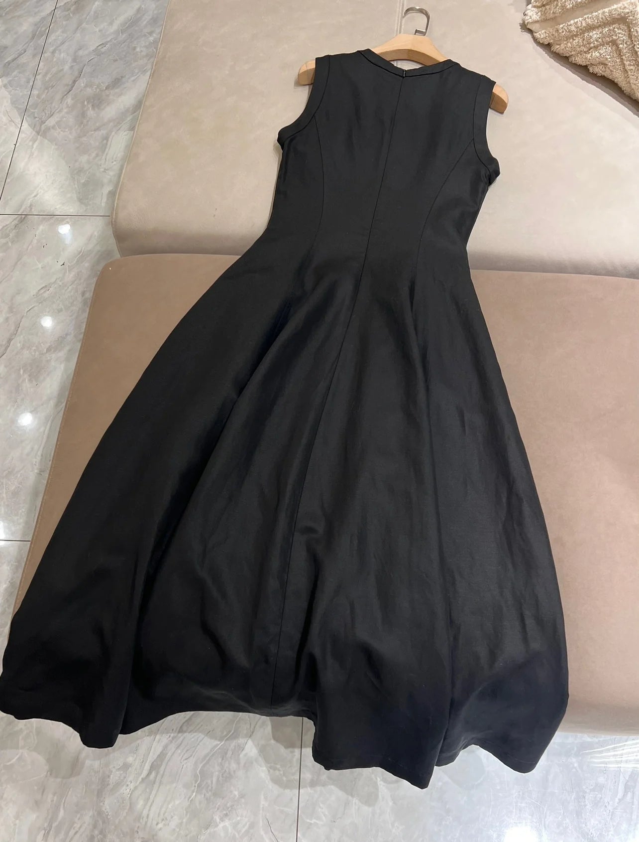 Summer B*C Women's Dress Linen Pullover Sleeveless Embroidery Dresses Woman Clothing High Quality Skirt Sparkling Sequins
