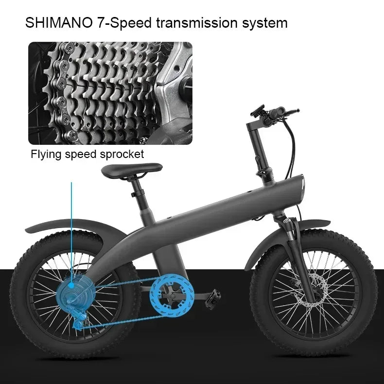 Ebike Q3 PLUS 48v 750w 13ah 20 inch fat tire folding off-road bike adult off-road mountain electric hybrid bike