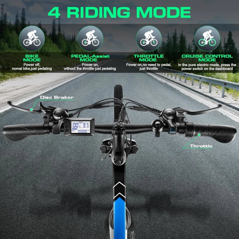 QVivi for Adults, Peak 780W 26" Mountain Bike, 21.7MPH Adult Electric Bicycles Commuter Ebike with 4