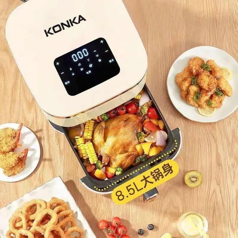 10L Air Fryer Without Oil Hot Air Electric Fryer with Viewable Window & Touch Screen Home Square Deep Fryer airfryer machine