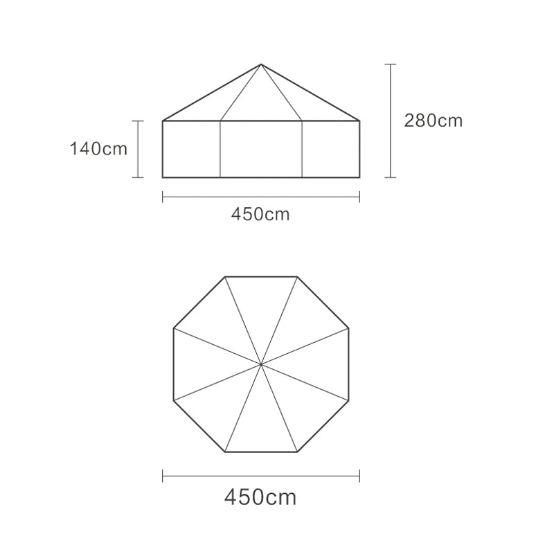 Outdoor Camping Park Light Luxury Multi-person Circus Indian Tent 8-10persons Yurt Glaming Tourist TC Cotton with Chinmney Hole