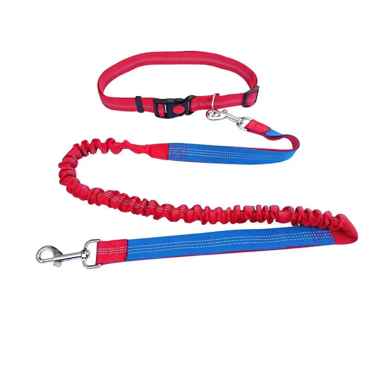 Reflective Leash Traction Rope Pet Dog Running Belt for Pet Outdoor Walking 2N1 Hand Free Waist Belt Chest Strap Traction Rope