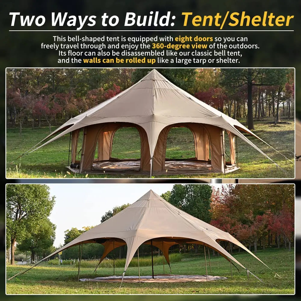 Good Quality Canvas Bell Tent Family Outdoor for Camping Luxury Mongolian Yurt Tent