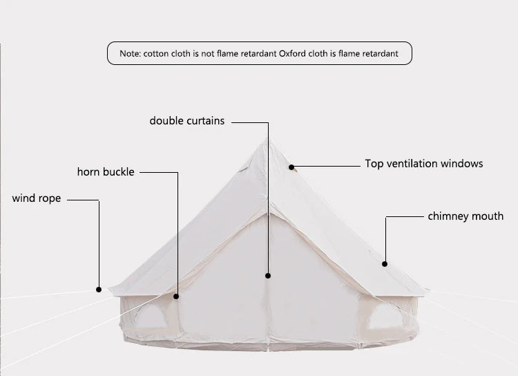 Yurt tent Netflix outdoor cotton camping Indian light luxury camping campsite double-decker tent