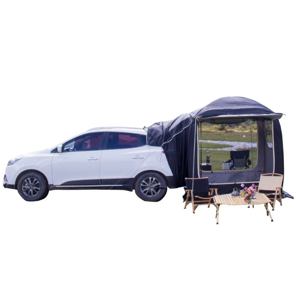 Car Rear Extended Tent Outdoor Camping Travel Waterproof Large Auto Tent Popup Mosquito Field Shelter Glamping Luxury Tourist