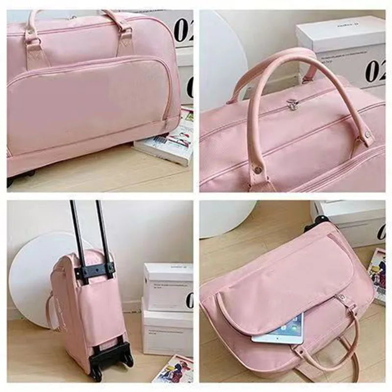 New men and women tote bags trolley cases short distance travel backpacks large capacity foldable carry on luggage bags