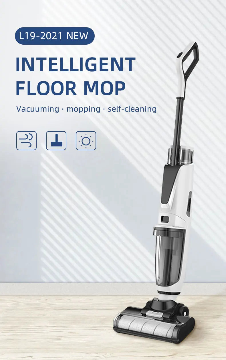 2024 ECO Friendly Electric Cordless Rechargeable Floor Sweeper Cordless Vacuum Mop Wet And Dry Mode Self Cleaning