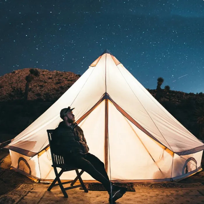 Outdoor Camping Luxury Glamping Cotton Canvas Yurt Bell Tent,Pyramid Tipi Teepee 4 Meter Canvas Tent Glamping