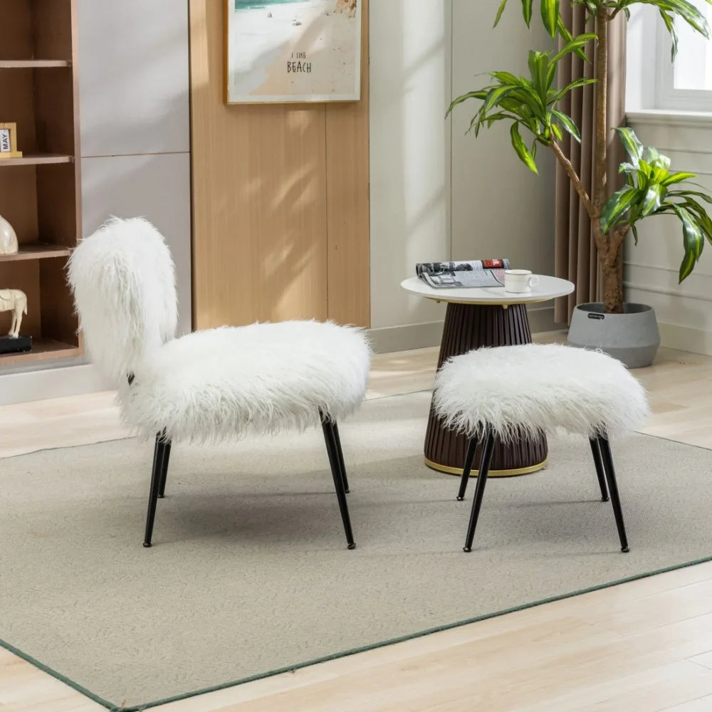 2024 New 25.2'' Wide Faux Fur Plush Accent Chair