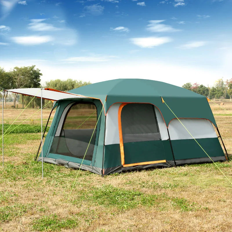 Medium Size 5-8Persons 1Sleeping Room 1Hall Tent Double Layers Outdoor Camping Tourist Family Rainproof Sunscreen Luxury Pergola