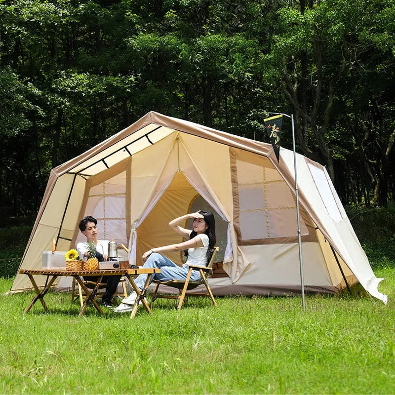 Outdoor Camping Dachuan Roof Tent Rainproof, Windproof And Moisture-Proof Mat Canopy Light Luxury Multi-Person Camping Tent