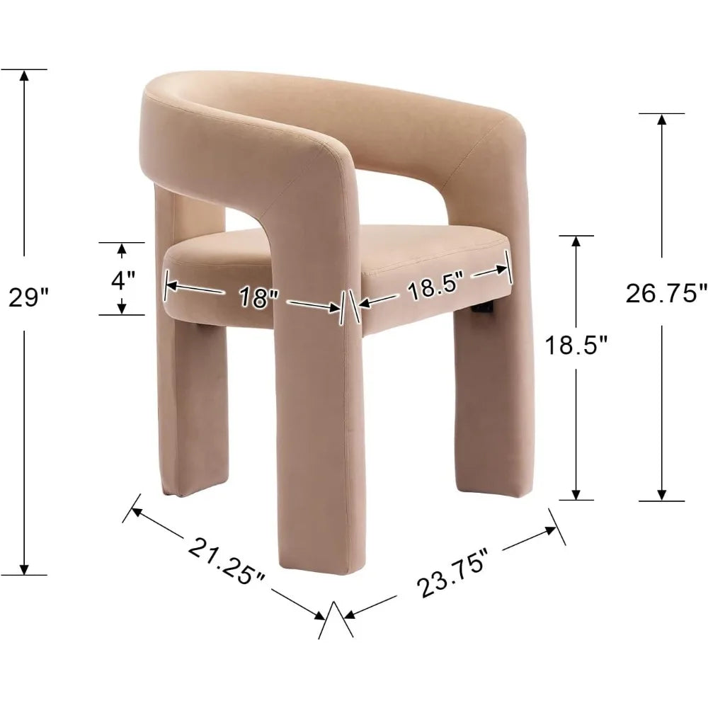 Velvet Upholstered Accent Side Chair with Arms Comfy Makeup Vanity Chairs, Dining Living Room Kitchen Chairs.