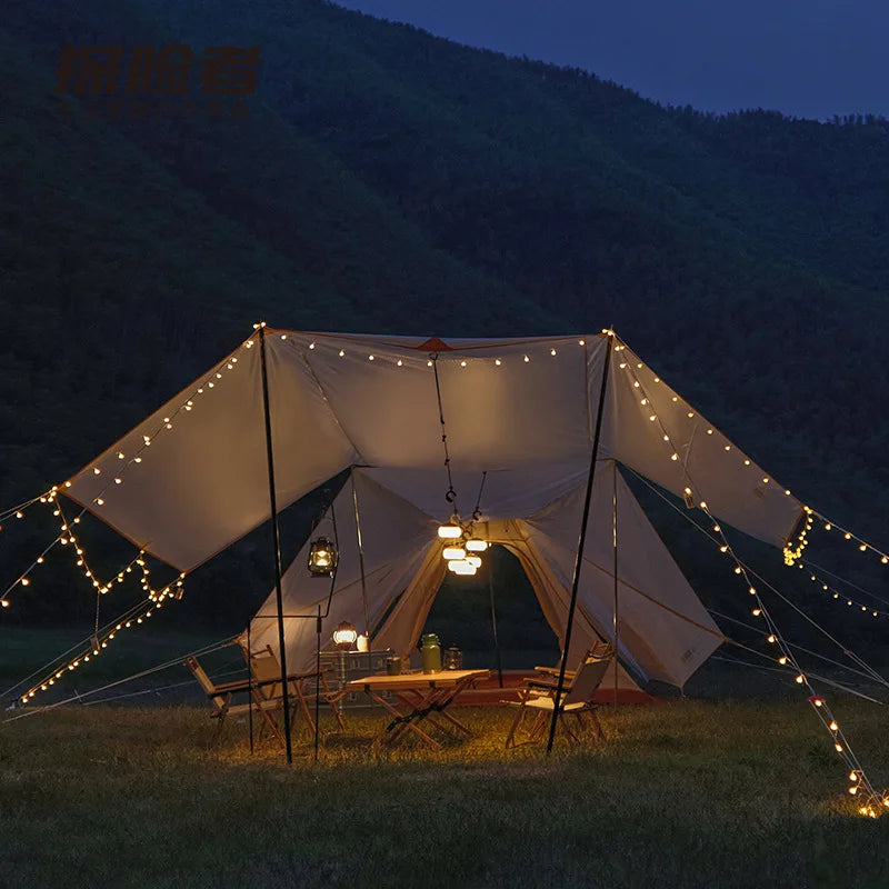 Teepee Indian Beach Tent Pyramid Outdoor Camping Luxury Picnic Peak Rainproof BBQ Cycling Family Party Relief Team Car Tent