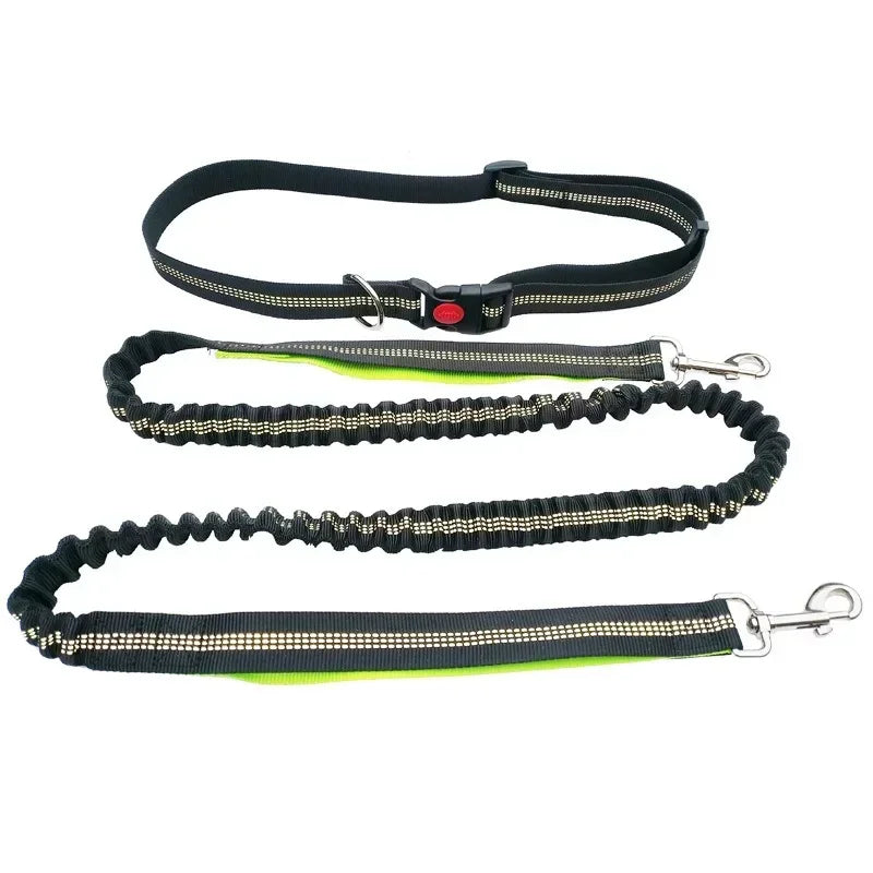 Reflective Leash Traction Rope Pet Dog Running Belt for Pet Outdoor Walking 2N1 Hand Free Waist Belt Chest Strap Traction Rope