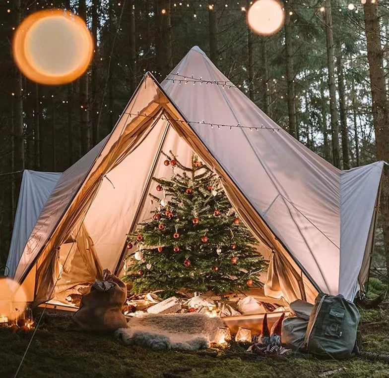 Four -door Luxury Pyramid Castle Waterproof And Thickened Multiplayer Picnic Bell Tent