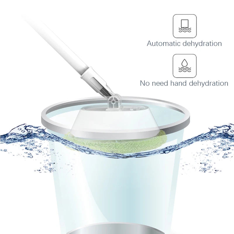 Cordless Electric Telescopic Cleaner Ultra Thin Fiber Cloth Wipe Floor Window Automatic Dehydration USB Charging Mop Sweeper