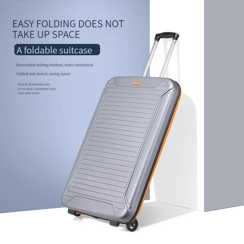 2024 Rolling Luggage Folding ABS Foldable Trolley Case Portable Storage Luggage Carry on Luggage with Wheels Travel Suitcase