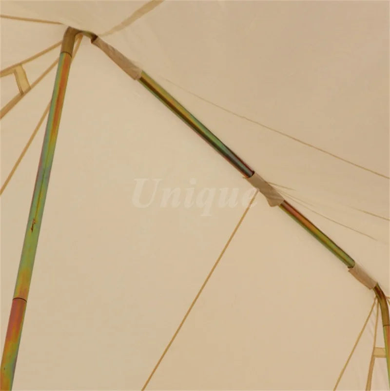 Cotton Canvas Teepee Glamping Tent, Luxury Mongolian Yurt, Waterproof, Outdoor Bell Tent, Family Travel, Hiking, 6m