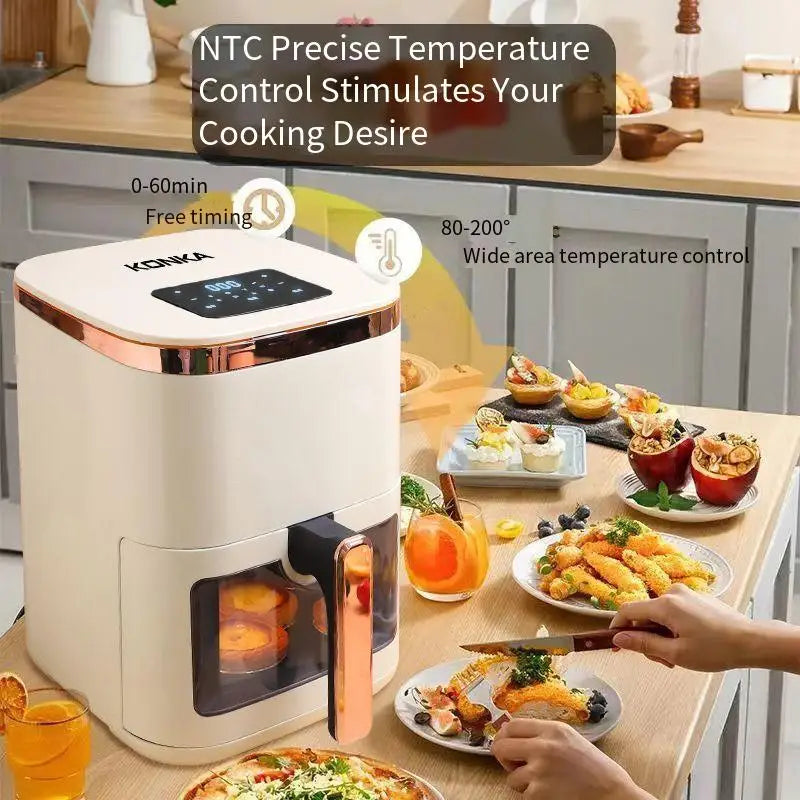 10L Air Fryer Without Oil Hot Air Electric Fryer with Viewable Window & Touch Screen Home Square Deep Fryer airfryer machine