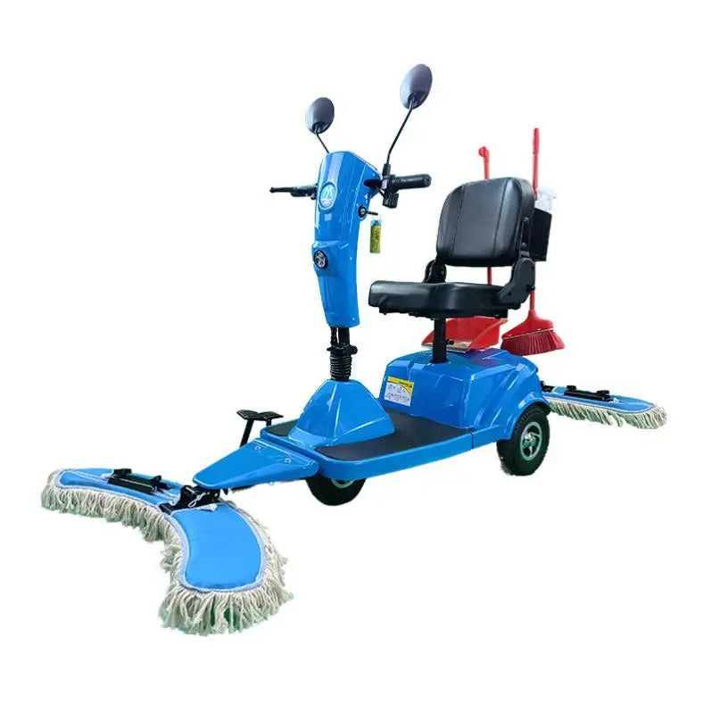 3 Wheels Mobility Floor Cleaning Mop Scooter Electric Sweeper Dust Cart Machine Driving