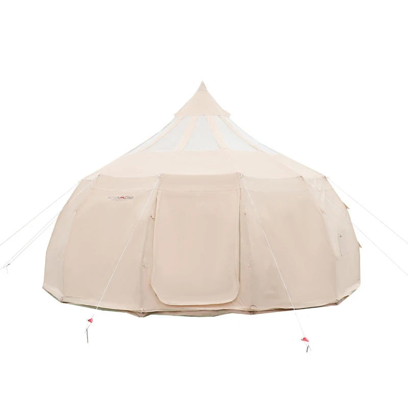 Camping Family Outdoor Water Drop Canvas Tents Glamping Luxury Hotel 5m Cotton Khaki Fabric Oxford Dome Glamping Tent