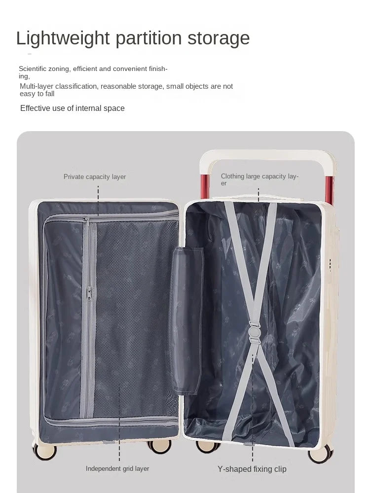 20/24 Inch Wide Handle Suitcase 2024 New Female High-Capacity Gradient Color Luggage Sturdy and Durable Trolley Case Male