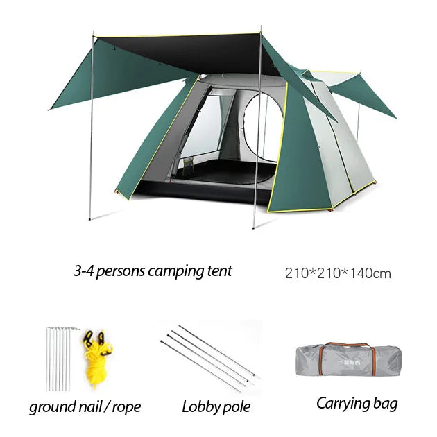 Polyester Waterproof Camping Trekking Pop Up Family High Quality Luxury Camping Tent