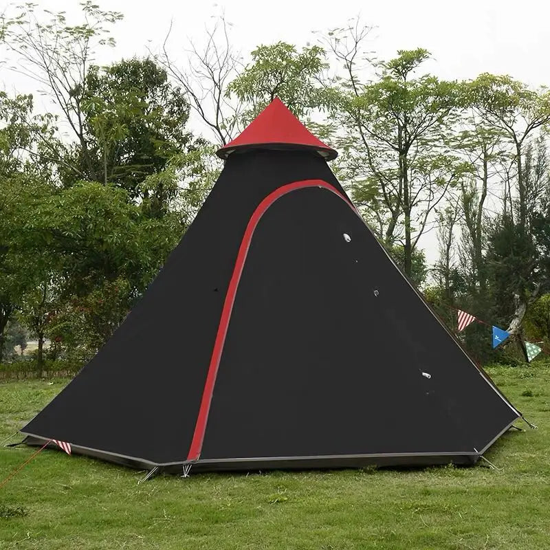 Indian Style Pyramid Tipi Tent UNI Double Door Waterproof Mesh Teepee Camping Luxury Mongolian Yurt Family Tent Lightweight