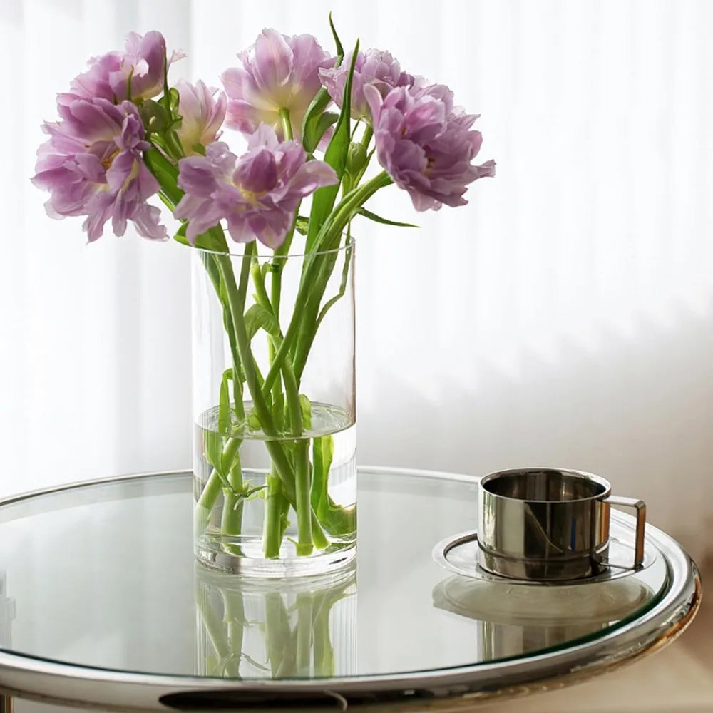 12pcs Glass Cylinder Vases for Centerpieces, Clear Vases for Wedding Decorations and Indoor Home Decor, 6 Inch Tall Glass
