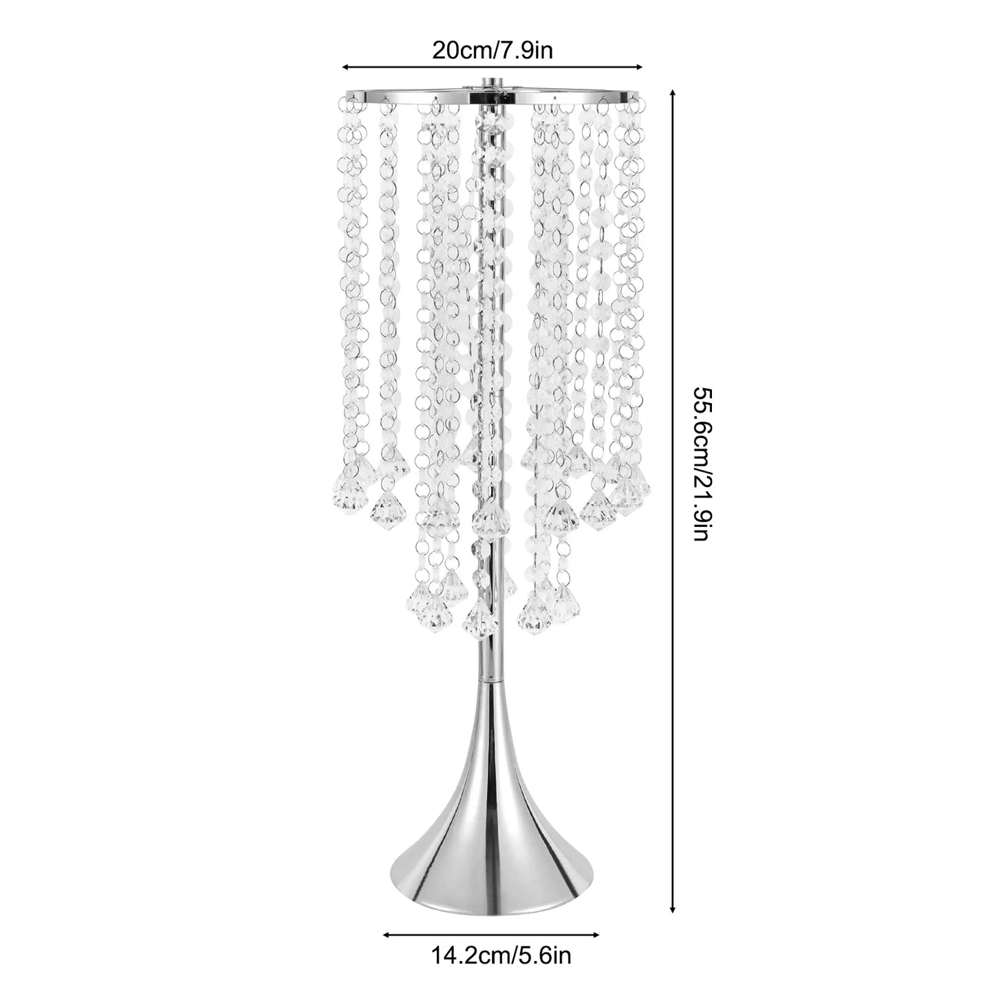10Pcs Crystal Flower Vases Wedding Centerpieces Props Table Event Party Stage Tall Trumpet Vase 21.9"For Wedding Centerpiece