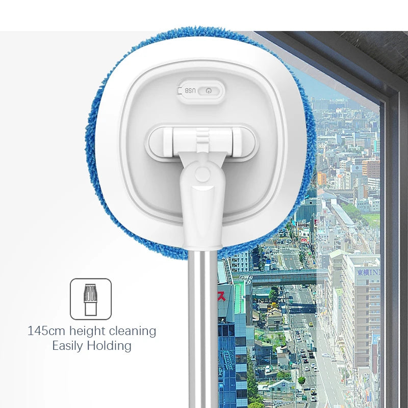 Cordless Electric Telescopic Cleaner Ultra Thin Fiber Cloth Wipe Floor Window Automatic Dehydration USB Charging Mop Sweeper