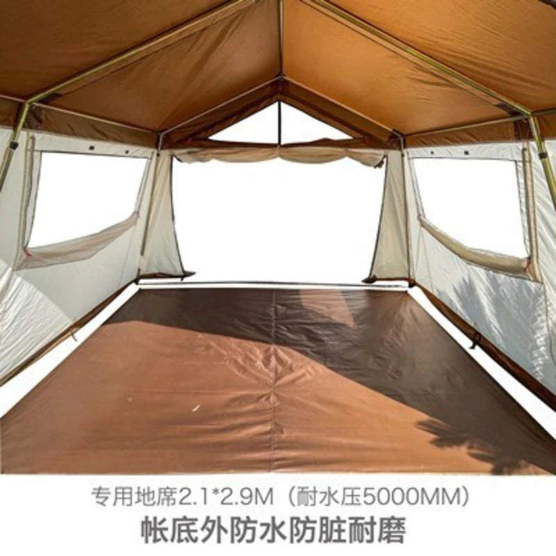 Outdoor camping, double decker tent, family multi person cabin, light luxury camping tent