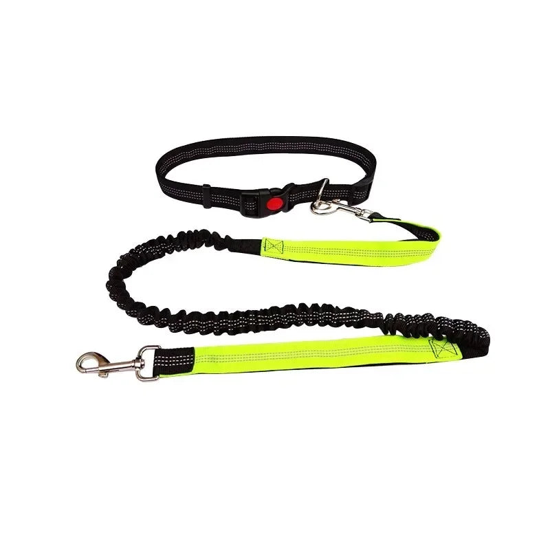 Reflective Leash Traction Rope Pet Dog Running Belt for Pet Outdoor Walking 2N1 Hand Free Waist Belt Chest Strap Traction Rope