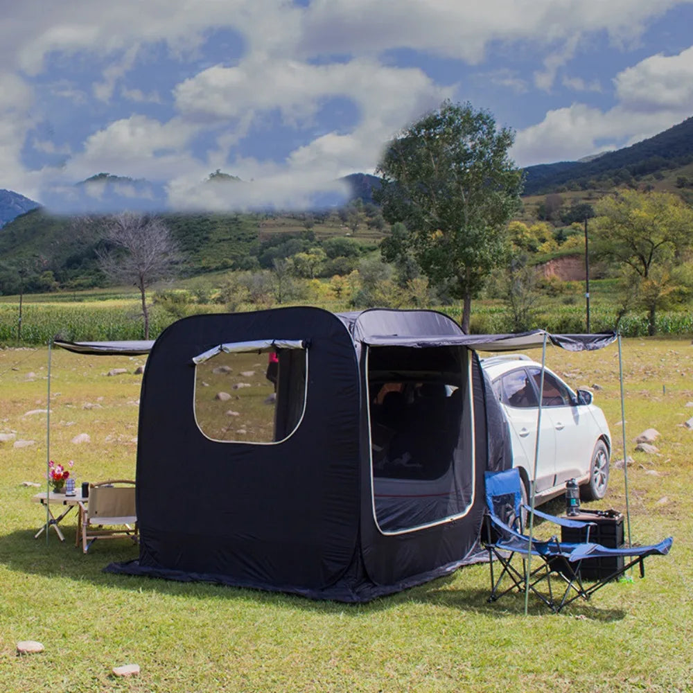 Car Rear Extended Tent Outdoor Camping Travel Waterproof Large Auto Tent Popup Mosquito Field Shelter Glamping Luxury Tourist