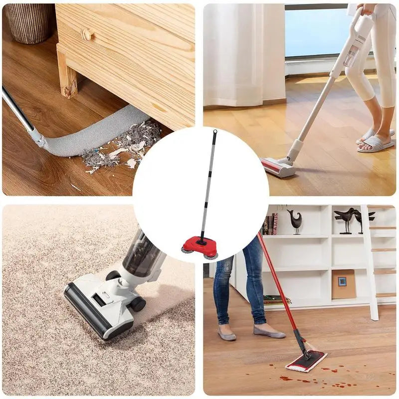 Carpet Sweeper Cleaner Non Electric Carpet Broom Floor Cleaning Tools Adjustable Handle Sweeper For Cleaning Pet Hair Loose