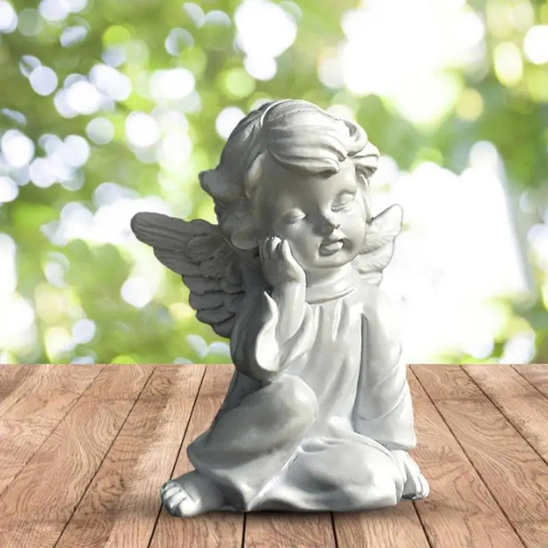 Sleeping Angel Statue Resin Cute Angel Decoration Figurine Outdoor Home Desktop Cherub Adorable Cherubs