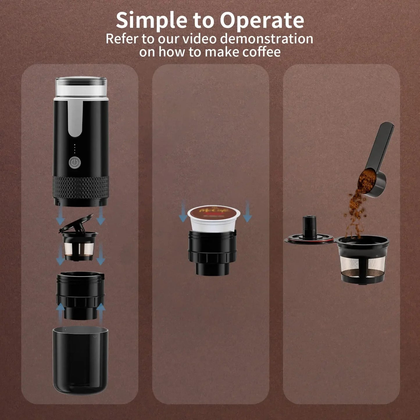 2024 New Coffee Maker Electric Capsule Ground Coffee Brewer Portable Machine Fit Coffee Powder and Capsule