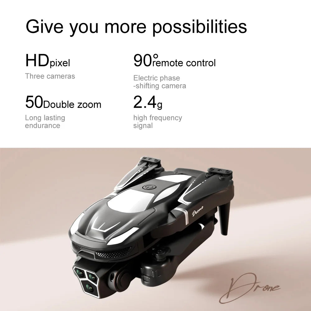Popular V68 drone with multiple batteries and high-definition three camera 5G optical flow obstacle avoidance and stopping