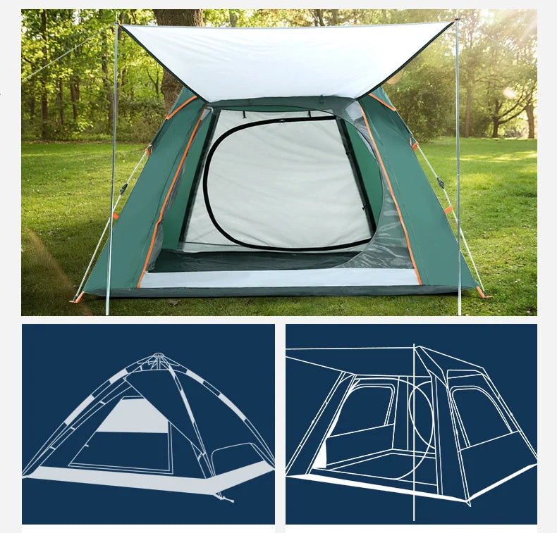 Polyester Waterproof Camping Trekking Pop Up Family High Quality Luxury Camping Tent