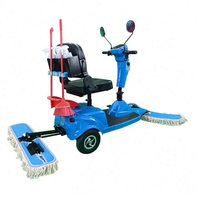 3 Wheels Mobility Floor Cleaning Mop Scooter Electric Sweeper Dust Cart Machine Driving
