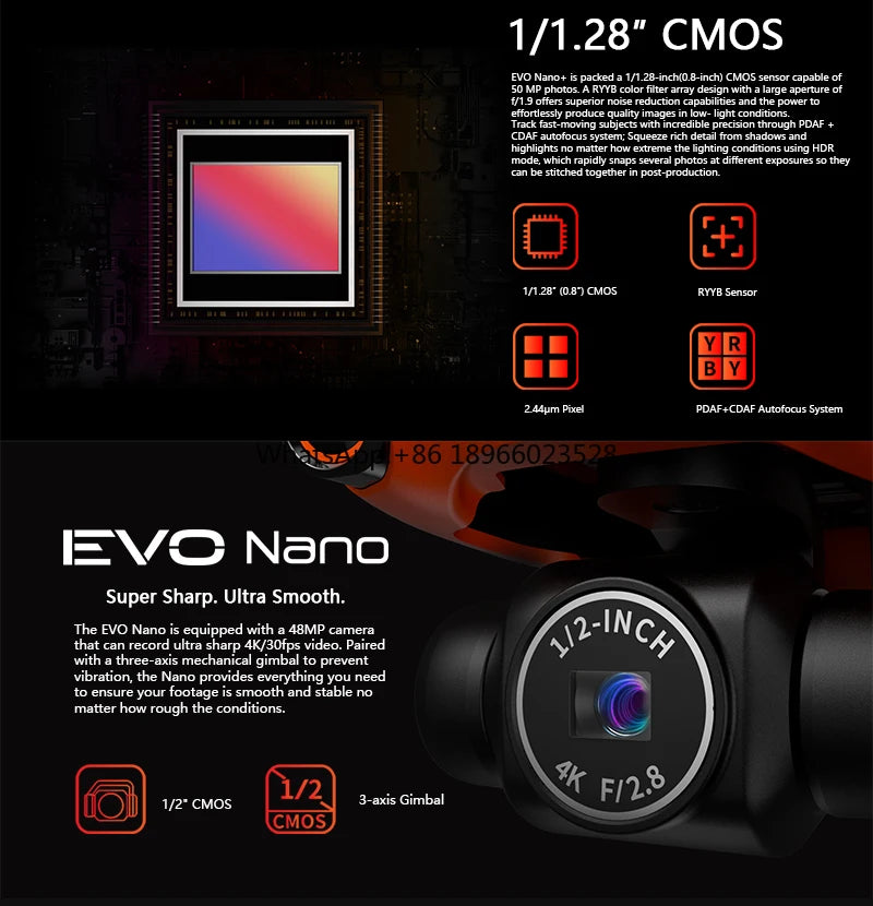 4k drones long flight time stock EVO Nano drone gps four automatic shooting modes mini 4k drone