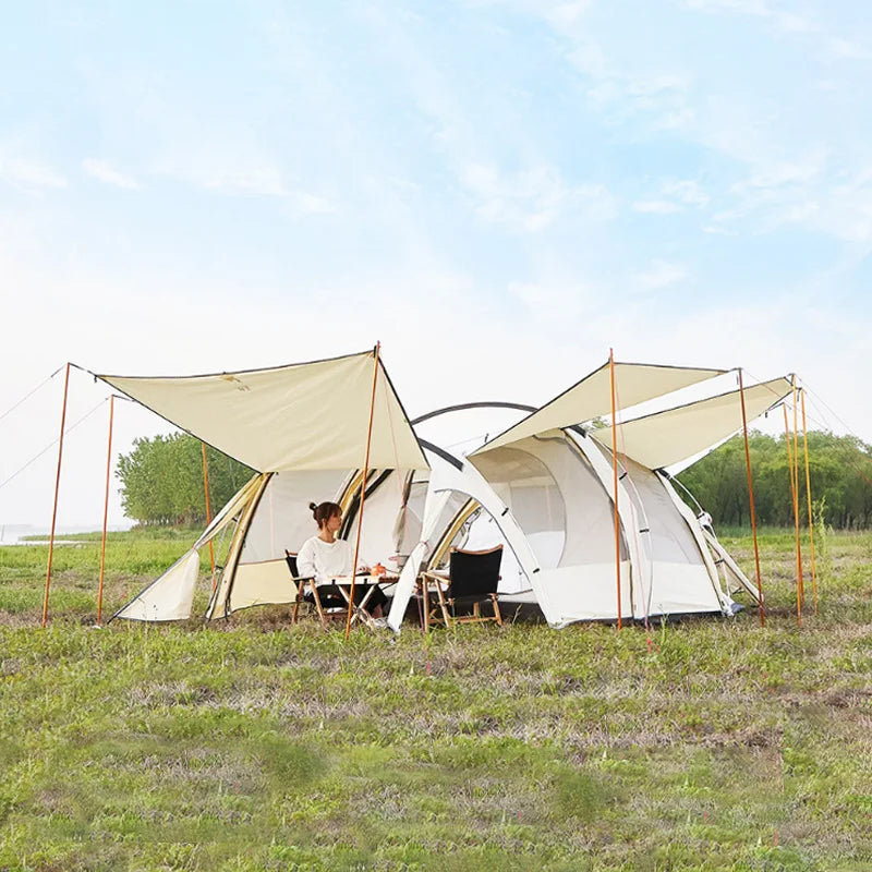 Family Camping Tent 6 Person Custom Double Layer Luxury Large Big Waterproof Outdoor Camping Hiking Travelling Beach