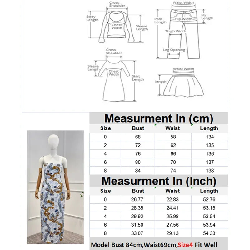 2024 Summer New Women Fashion Top Quality Blue Linen Vintage Floral Print Folds Camisole Back Split Pencil Midi Dress