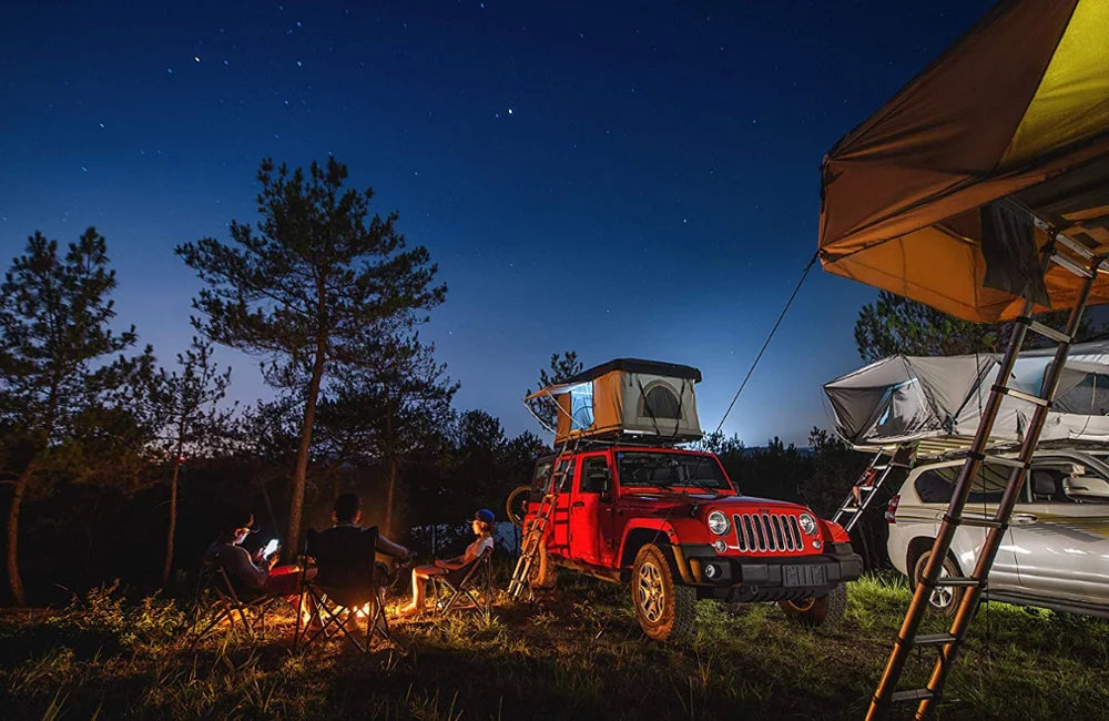 Luxury New design Portable Off Road car rooftop Tent Hard Shell Outdoor self Driving Tour Double Camping Folding Waterproof