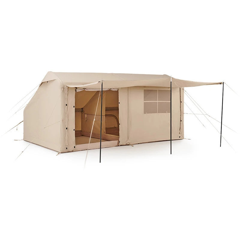 Retro Room Inflatable Tent Outdoor Camping One Bedroom One Living Room Light Luxury Tent Quickly Open Camping Family Tent